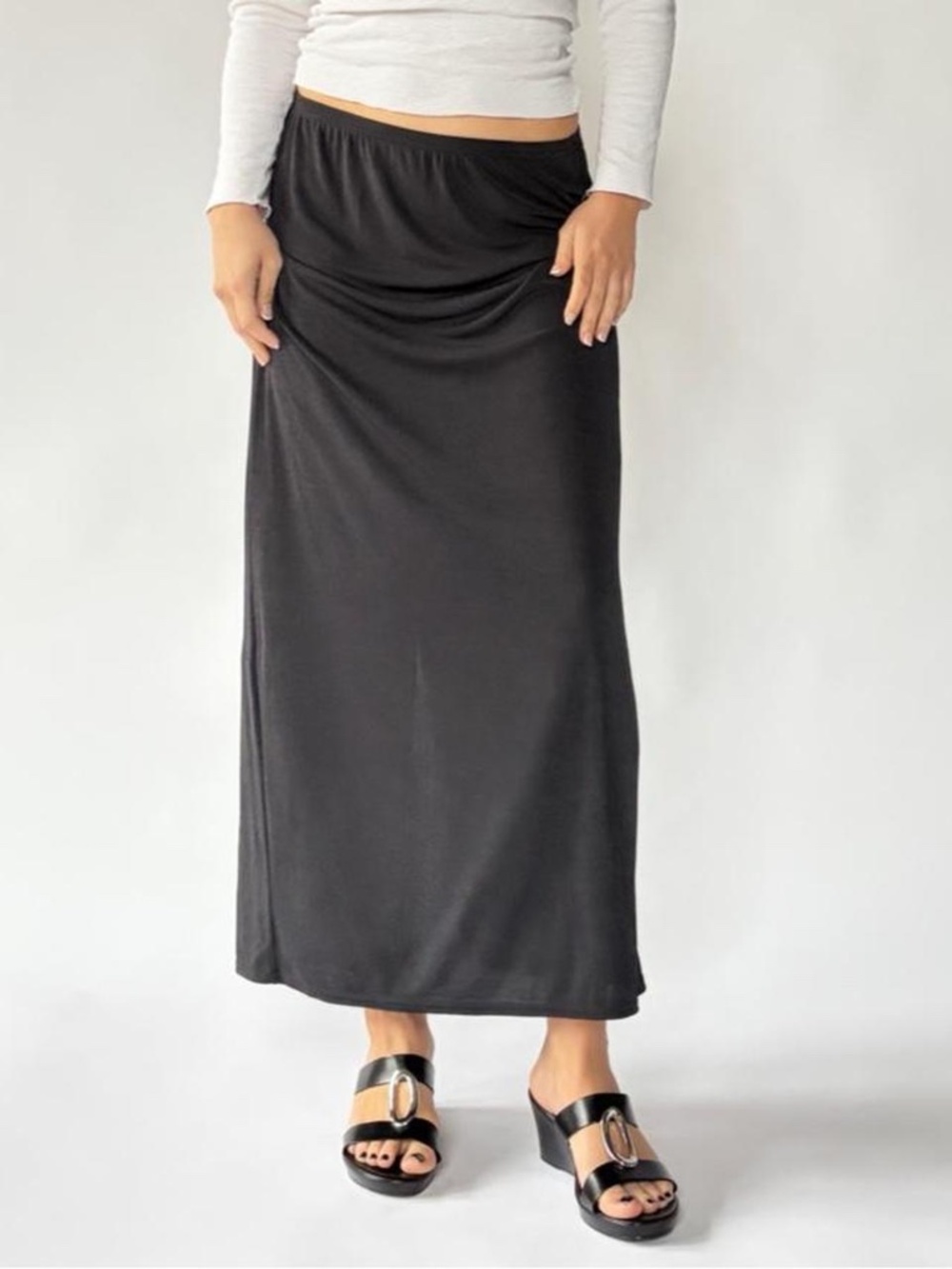 Black Maxi Skirt Low Rise George Medium